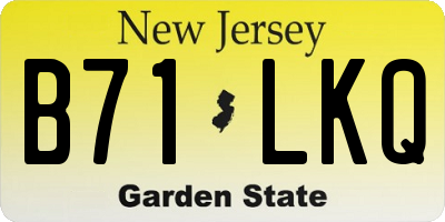 NJ license plate B71LKQ