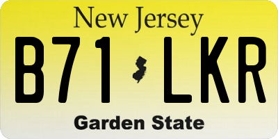 NJ license plate B71LKR