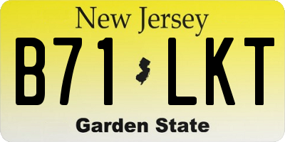NJ license plate B71LKT