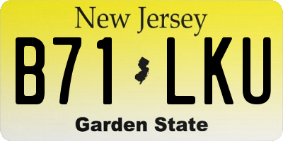NJ license plate B71LKU