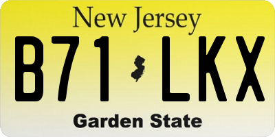 NJ license plate B71LKX
