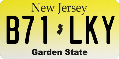NJ license plate B71LKY
