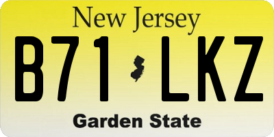 NJ license plate B71LKZ