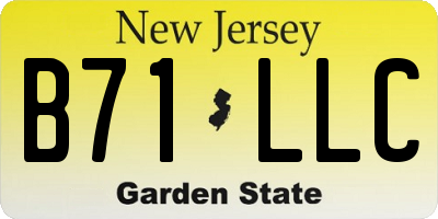 NJ license plate B71LLC