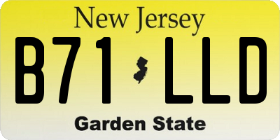 NJ license plate B71LLD