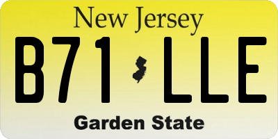 NJ license plate B71LLE