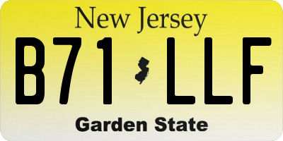NJ license plate B71LLF