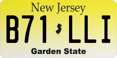 NJ license plate B71LLI