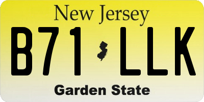 NJ license plate B71LLK