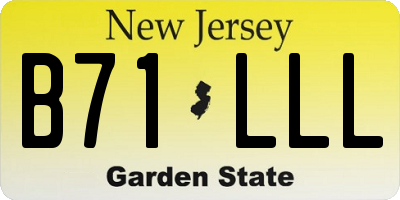 NJ license plate B71LLL