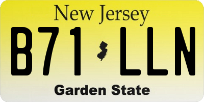NJ license plate B71LLN