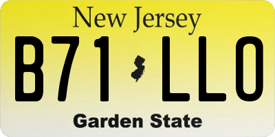 NJ license plate B71LLO