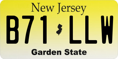 NJ license plate B71LLW