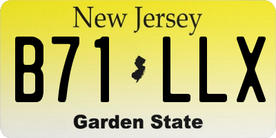 NJ license plate B71LLX