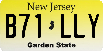 NJ license plate B71LLY