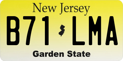 NJ license plate B71LMA