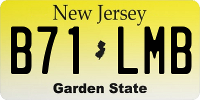 NJ license plate B71LMB