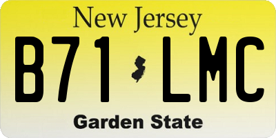 NJ license plate B71LMC