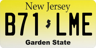 NJ license plate B71LME