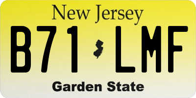 NJ license plate B71LMF