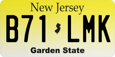 NJ license plate B71LMK