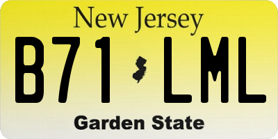 NJ license plate B71LML