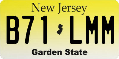 NJ license plate B71LMM