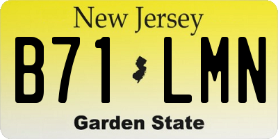 NJ license plate B71LMN