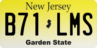 NJ license plate B71LMS