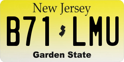 NJ license plate B71LMU