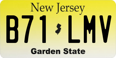 NJ license plate B71LMV