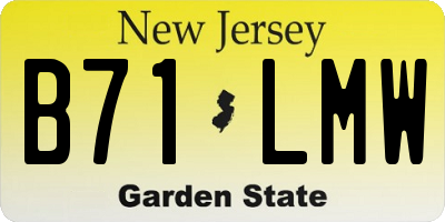 NJ license plate B71LMW