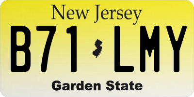 NJ license plate B71LMY