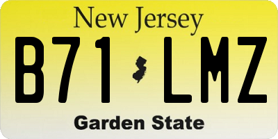 NJ license plate B71LMZ