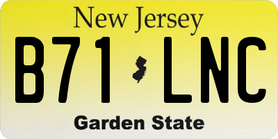 NJ license plate B71LNC