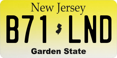 NJ license plate B71LND