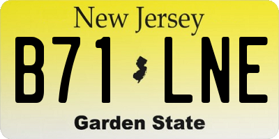 NJ license plate B71LNE