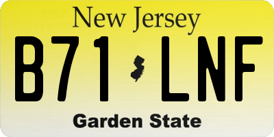 NJ license plate B71LNF