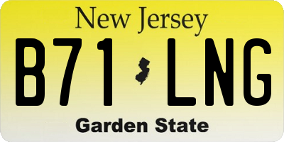 NJ license plate B71LNG