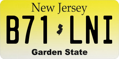 NJ license plate B71LNI