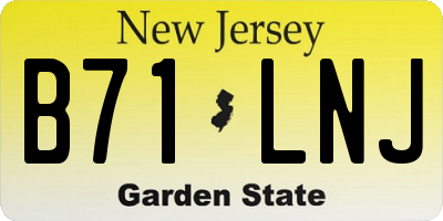 NJ license plate B71LNJ