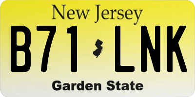 NJ license plate B71LNK