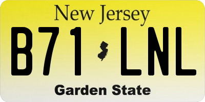 NJ license plate B71LNL