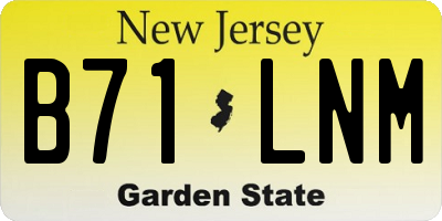 NJ license plate B71LNM