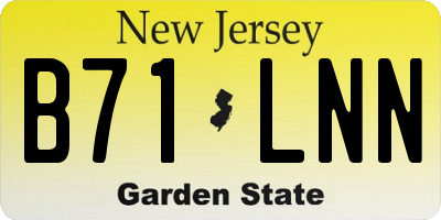 NJ license plate B71LNN