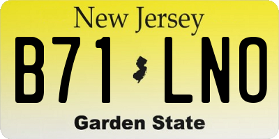 NJ license plate B71LNO