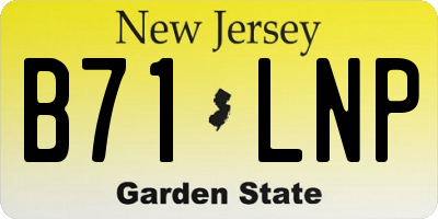 NJ license plate B71LNP