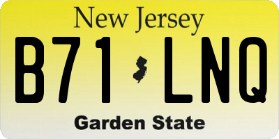 NJ license plate B71LNQ