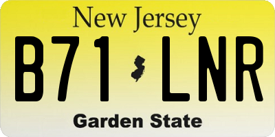 NJ license plate B71LNR