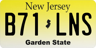 NJ license plate B71LNS